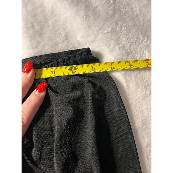 NWT Black Sheer Mesh Ruched Mini Skirt Size Medium Y2K Bodycon Gothic Clubwear - Picture 6 of 7
